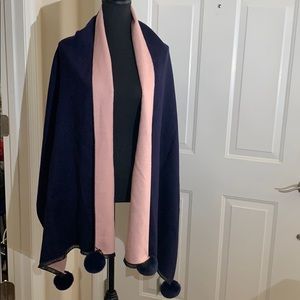 La Fiorentina Reversible Faux Fur Pompom Scarf